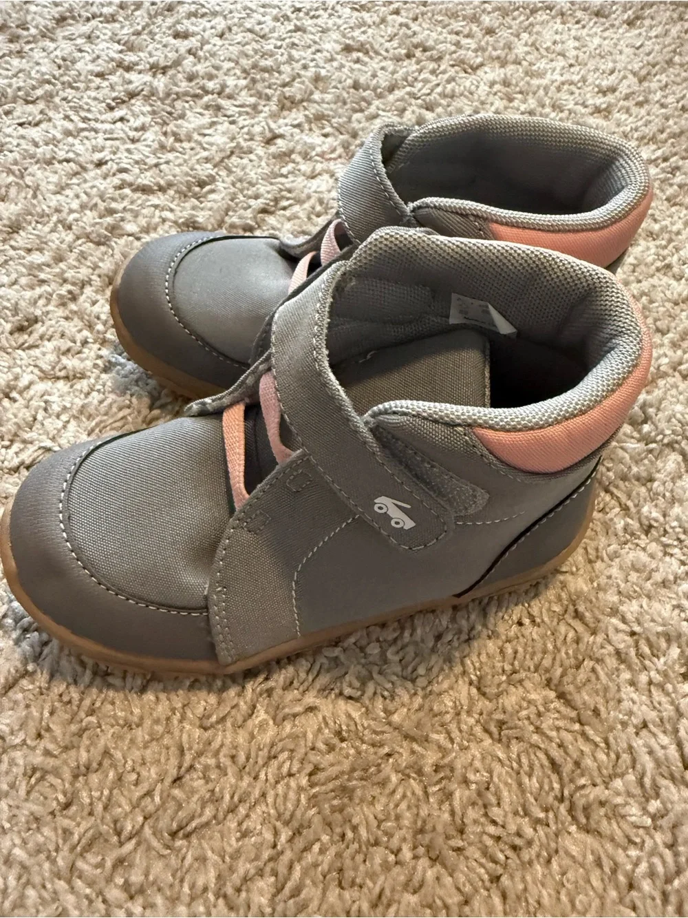 See Kai Run Kids Gray and Pink High-Top Sneakers 12 toddler NWOT